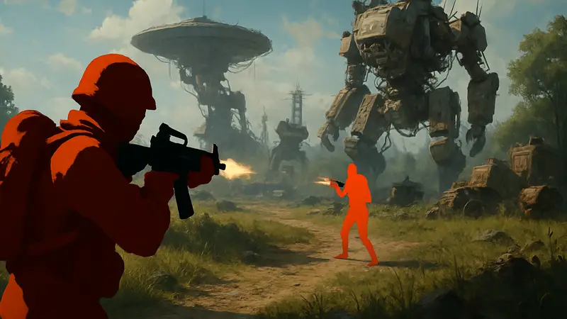 Скриншот Arc Raiders: игрок стреляет, демонстрируя процесс борьбы с читерами в игре.