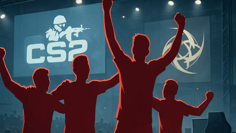 Игроки paiN Gaming празднуют победу над NIP в киберспортивном матче по CS2