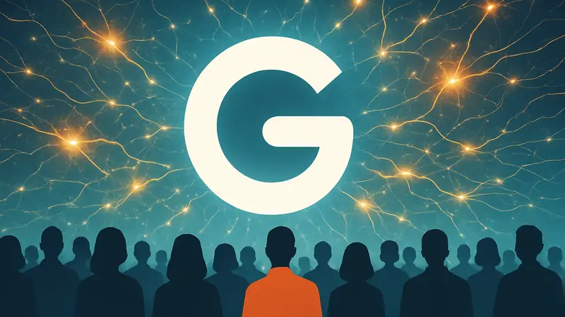 Логотип Google Gemini на фоне сияющих нейронных связей, символизирующий 750 миллионов пользователей и рост ИИ.
