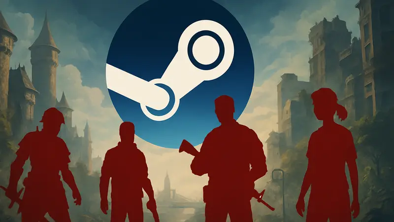 Популярные недорогие игры Steam 2026 года на фоне логотипа Steam.