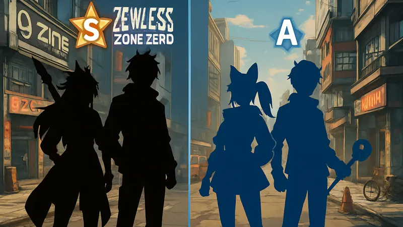 Персонажи Zenless Zone Zero на игровом баннере с обозначением S-ранга и A-ранга.
