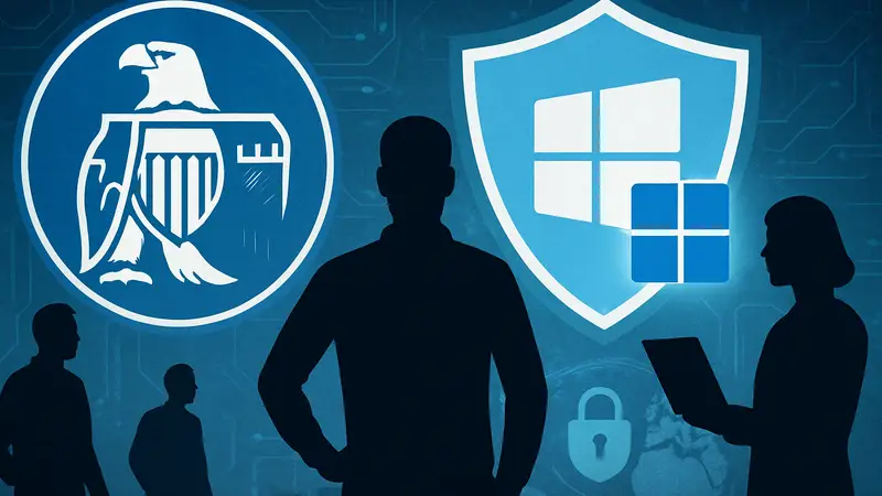 Логотип CISA и Microsoft Intune, демонстрирующий кибербезопасность и защиту корпоративных данных