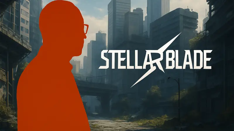 Шинджи Миками и логотип Stellar Blade, символизирующие возможное сотрудничество