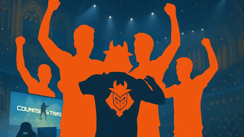 Команда G2 Esports празднует победу на турнире по Counter-Strike 2 в Кёльне