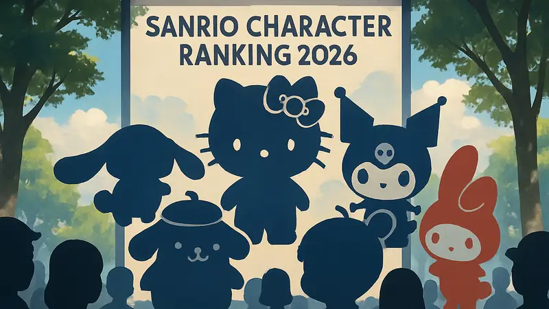Персонажи Sanrio, включая Hello Kitty, вместе на постере для голосования Sanrio Character Ranking 2026.