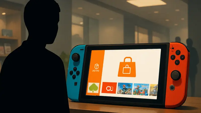 Логотип Nintendo Switch eShop на экране консоли с обновленным интерфейсом