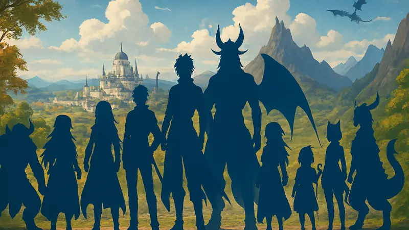 Групповой портрет 12 Лордов-Стражей Римуру из аниме Тенсура, демонстрирующий их разнообразие.