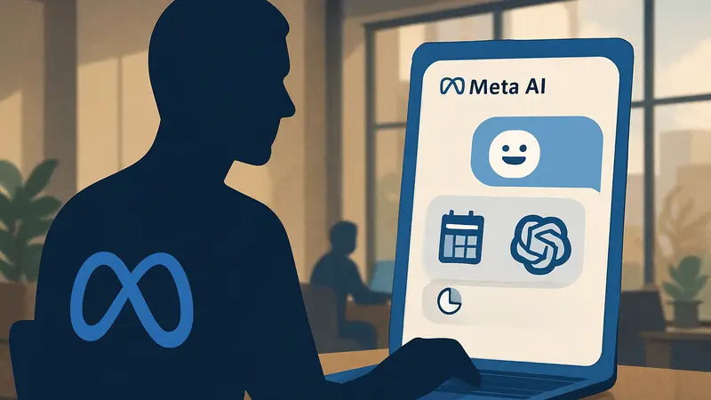 Интерфейс чат-бота Meta AI, демонстрирующий новые функции продуктивности