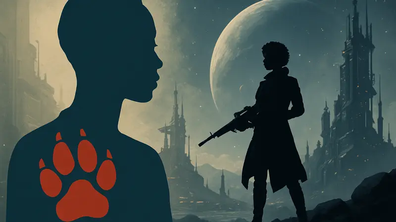 Актриса Тати Габриэль с логотипом Naughty Dog и игрой Intergalactic: The Heretic Prophet, символизирующая пасхалку.