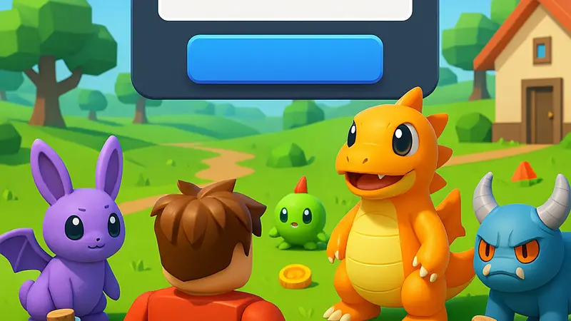 Скриншот из игры Roblox Catch a Monster с изображением монстров и зелий, над которым всплывает окно с надписью "Коды".