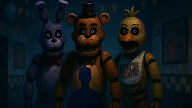 Аниматроники из Five Nights at Freddy's, символизирующие продолжение популярной хоррор-франшизы FNAF.