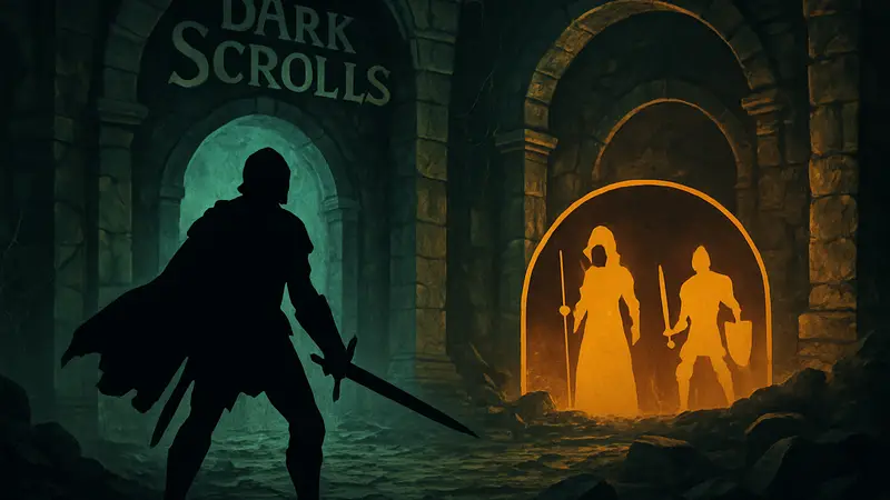 Обложка roguelike-игры Dark Scrolls в Steam с пометкой о бонусах