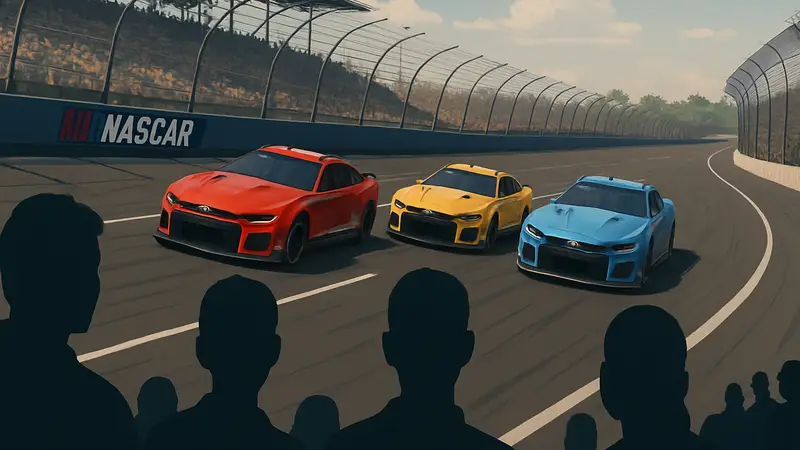 NASCAR 26: скриншот гоночного симулятора с новыми автомобилями и трассой.