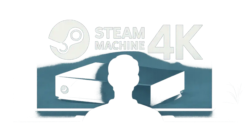 Логотип Steam Machine на фоне 4K-разрешения