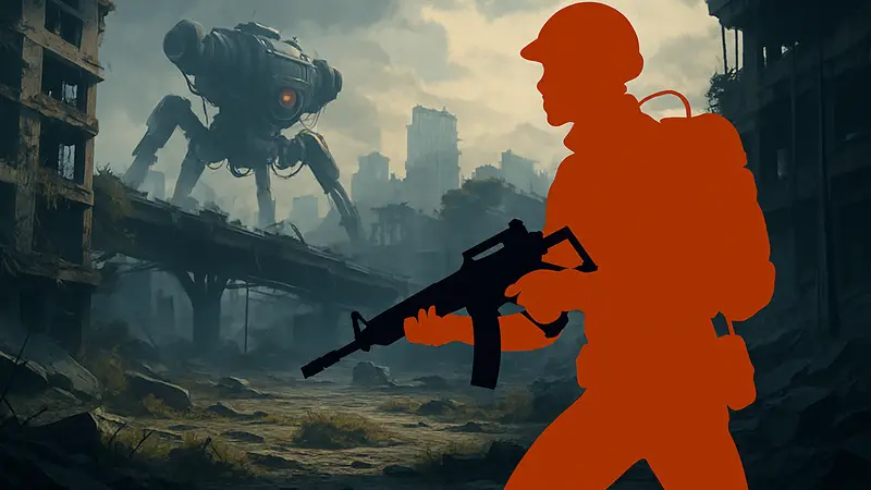 Игровой персонаж из ARC Raiders на фоне разрушенного мира, демонстрирующий геймплей.