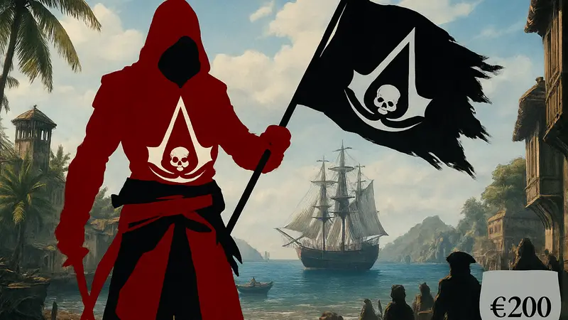 Обложка ремейка Assassin’s Creed: Black Flag — Resynced с ключевыми деталями и ценой коллекционного издания.