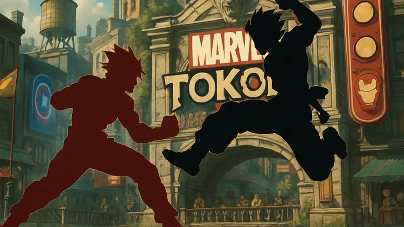 Скриншот из Marvel Tokon: Fighting Souls, показывающий двух бойцов в битве.