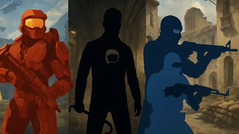 Изображение знаковых FPS-игр, повлиявших на развитие современного игрового мира.