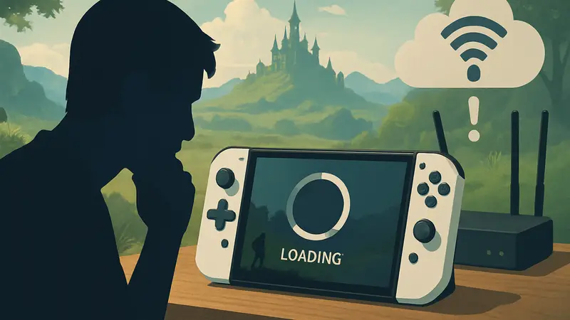 Консоль Nintendo Switch 2, загрузка игры, медленный интернет.