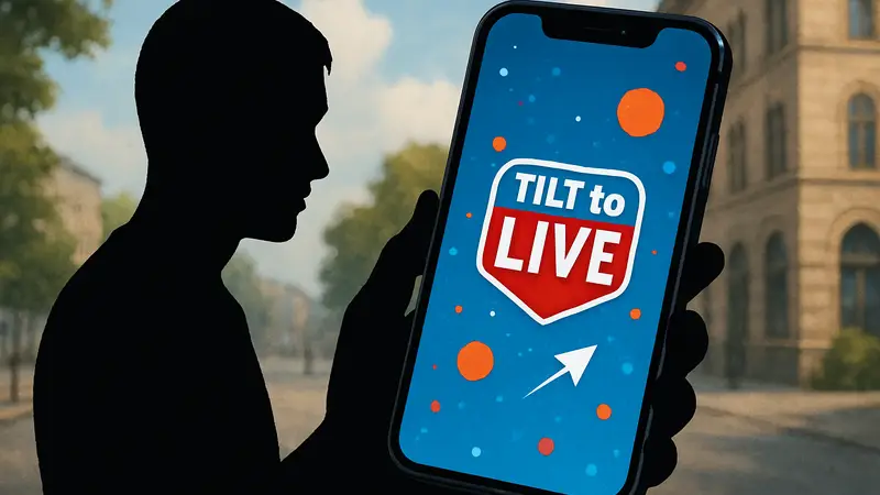 Геймплей или логотип мобильной игры Tilt to Live на экране iPhone
