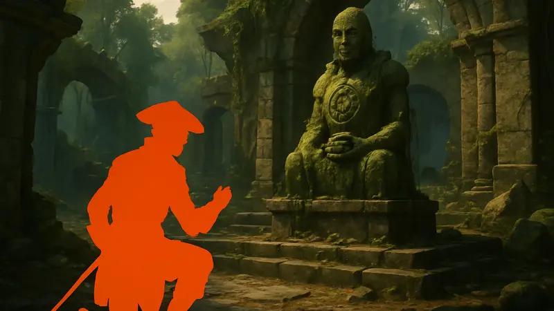 Скриншот из GreedFall 2 с Загадочной статуэткой или сценой из квеста