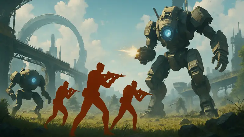 Игроки сражаются с роботами в научно-фантастическом мире Arc Raiders