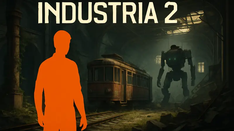 Логотип INDUSTRIA 2, скриншот из игры с задержкой релиза шутера