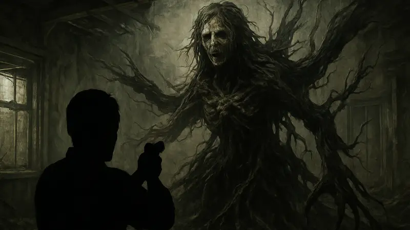 Эвелина, финальный босс Resident Evil 7, в своей мутировавшей форме во время битвы с игроком