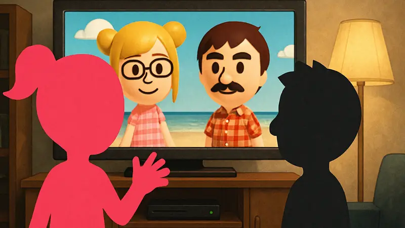 Персонажи Bubbles и Hugh Morris из Tomodachi Life, иллюстрирующие региональные отличия Nintendo Direct