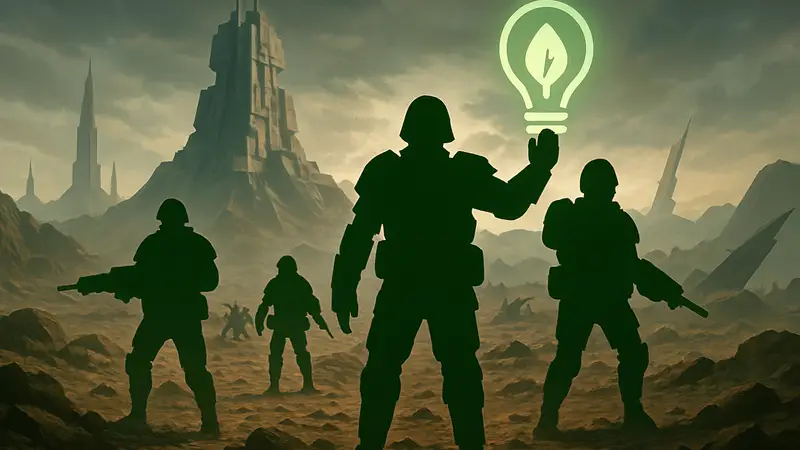 Игровой скриншот Helldivers 2, демонстрирующий режим пониженного энергопотребления.