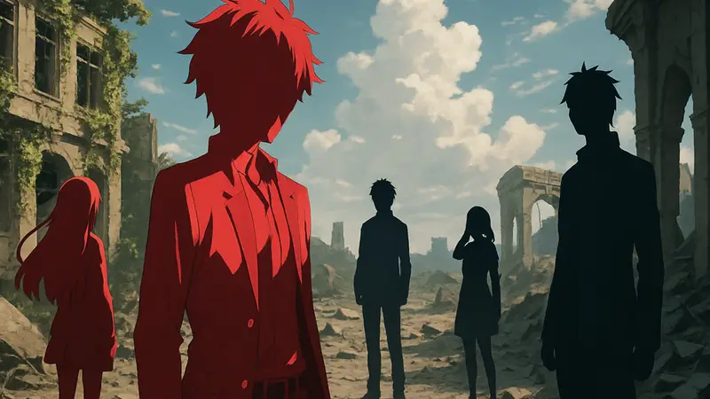 Ключевой визуал аниме Reincarnation no Kaben с изображением персонажей.