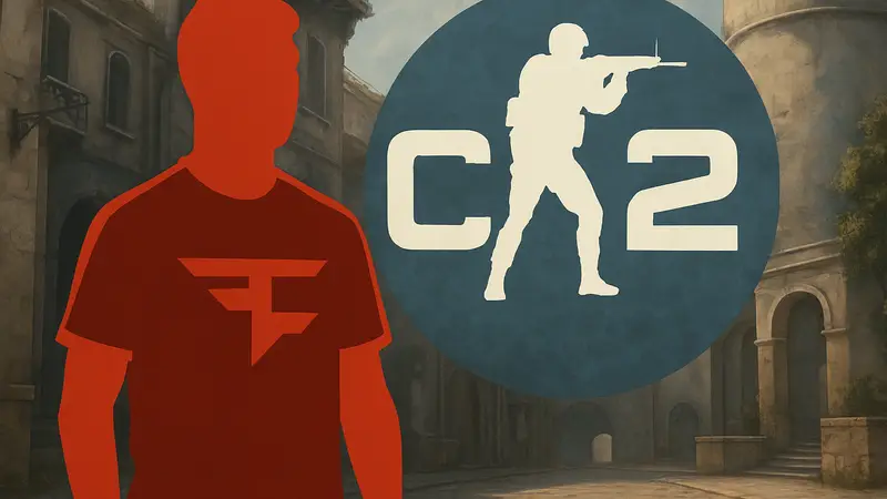 Игрок JBOEN в игровой форме FaZe Clan на фоне символики CS2.