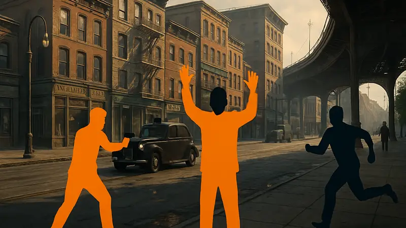 Скриншот из игры Samson: A Tyndalston Story с элементами случайных событий, напоминающих GTA