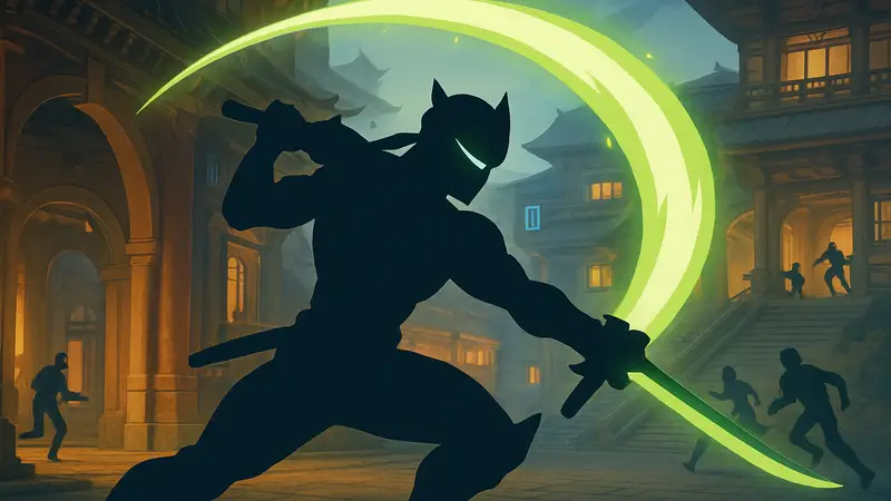 Игровой момент из Overwatch 2 с героем Гэндзи, использующим Dragonblade в юбилейном режиме.