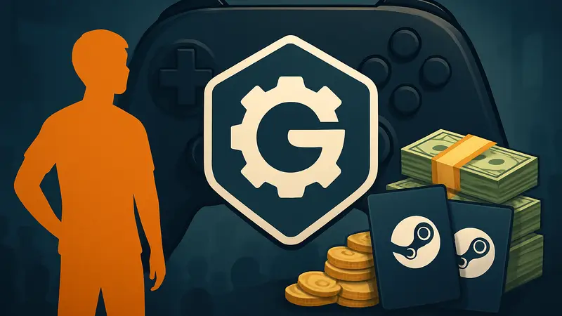 Логотип GGMods Modathon на фоне игрового контроллера, с денежными призами и Steam-картами.
