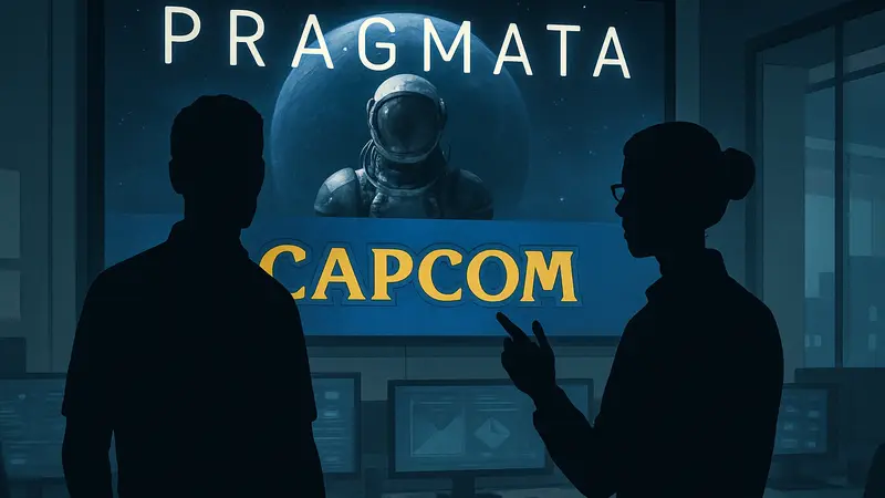 Логотип Pragmata на фоне логотипа Capcom, символизирующий внутренние оценки и аналитику.