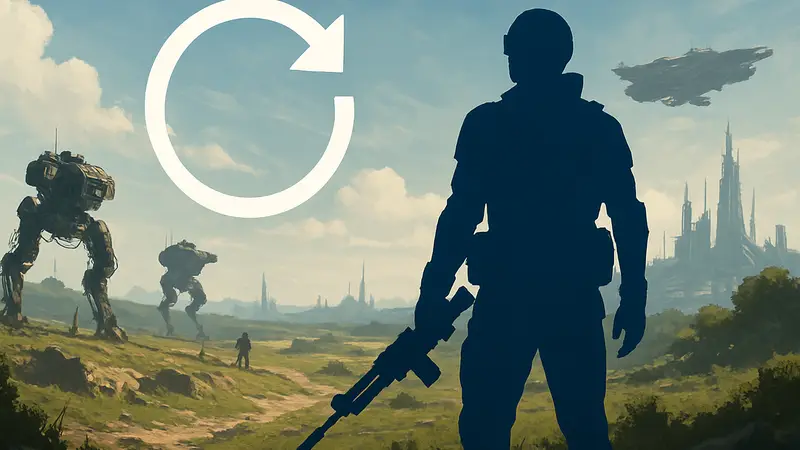Игрок в ARC Raiders на фоне футуристического пейзажа, объяснение вайпов и сохранения прогресса.