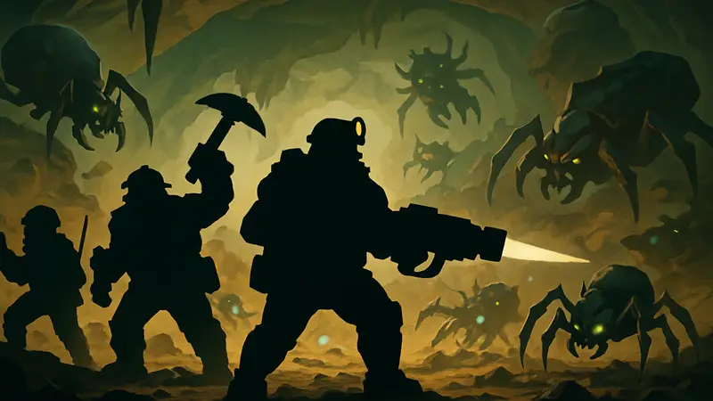 Deep Rock Galactic: Rogue Core гномы-шахтеры сражаются с врагами в пещере. Лучшие советы для победы.