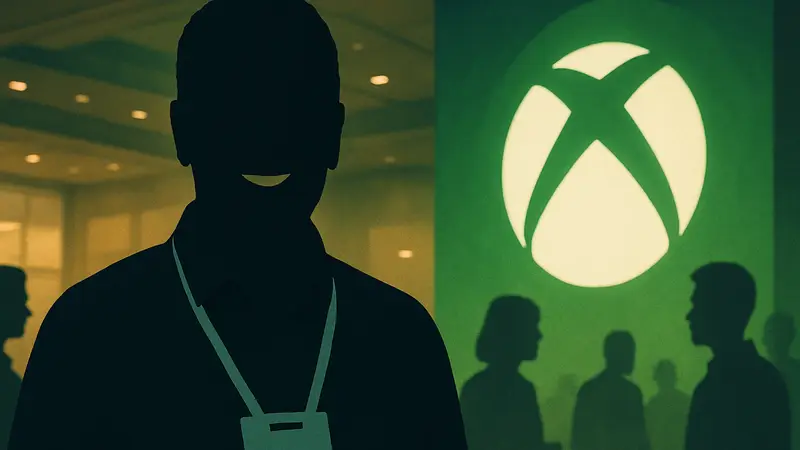 Фил Спенсер на GDC 2026 с бейджем «Пенсионер», улыбается на фоне логотипа Xbox.