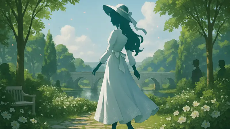 Персонаж Infinity Nikki в наряде «Цвет спокойствия», демонстрирующий элегантность Uncrowned Season.