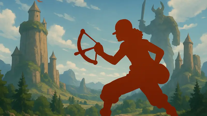 Персонаж Усопп из аниме One Piece, готовящийся к битве на фоне Элбафа.