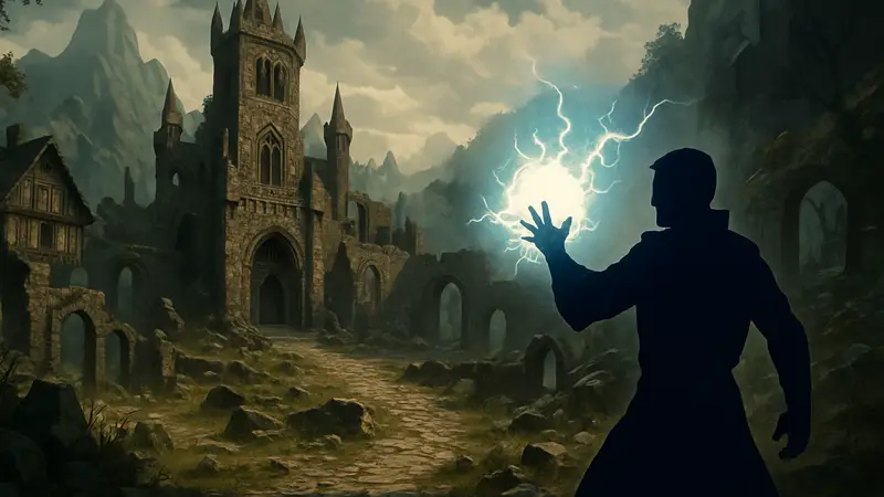 Маг использует мощное заклинание в мире Gothic 1 Remake. Гайд по созданию сильного мага.