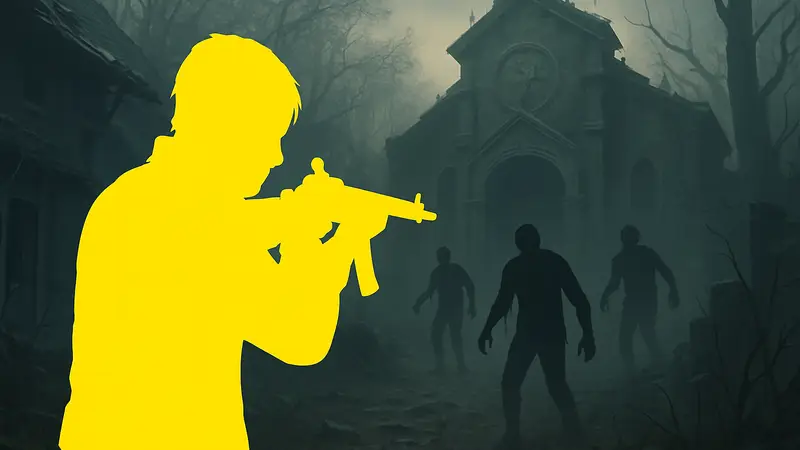 Игровой скриншот Resident Evil 9, демонстрирующий персонажа с оружием