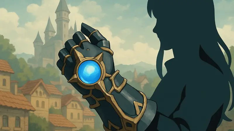 Крупный план реплики Бластии Юри Лоуэлла из Tales of Vesperia на руке