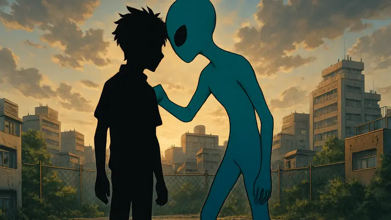 Обложка манги Alien Headbutt от Shonen Jump, символизирующая её завершение.