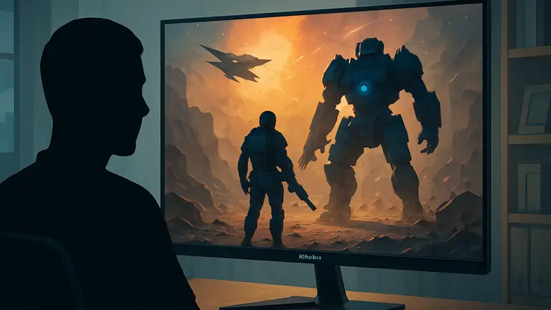 Изображение 24-дюймового 4K игрового монитора Viewsonic VX2476-4K-mhd, показывающего четкую графику.