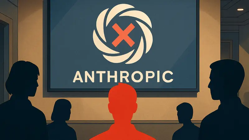 Логотип Claude или Anthropic с красным крестом, символизирующим сбой сервиса.