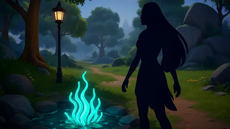 Светящиеся водоросли для квеста «Подарок Ветра» в Disney Dreamlight Valley, начинающего поиски Покахонтас.