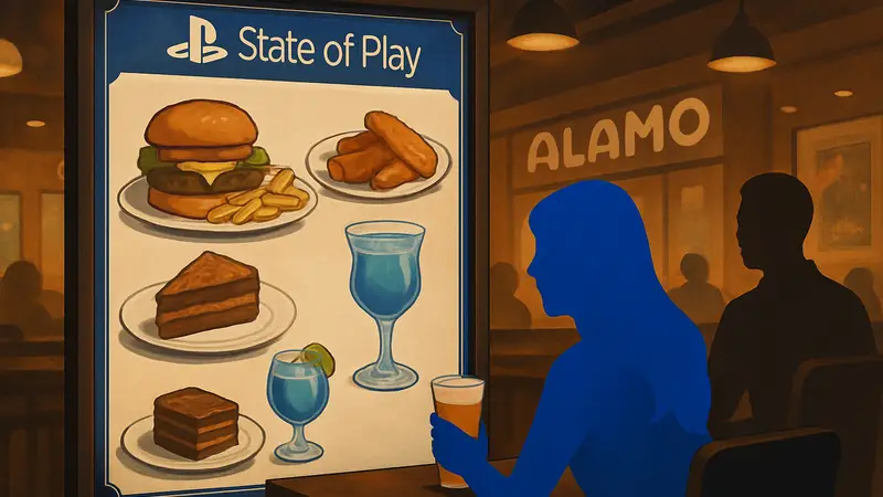 Тематическое меню State of Play с блюдами и напитками от Sony для Alamo Drafthouse