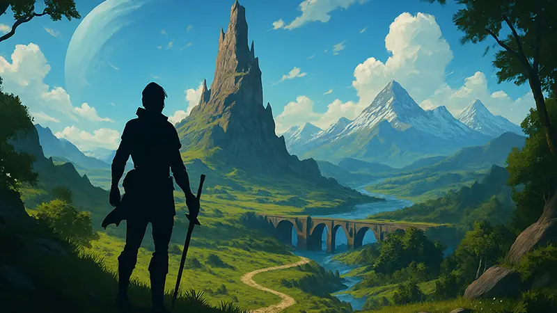Обложка игры Trails Beyond the Horizon с изображением фантастического мира